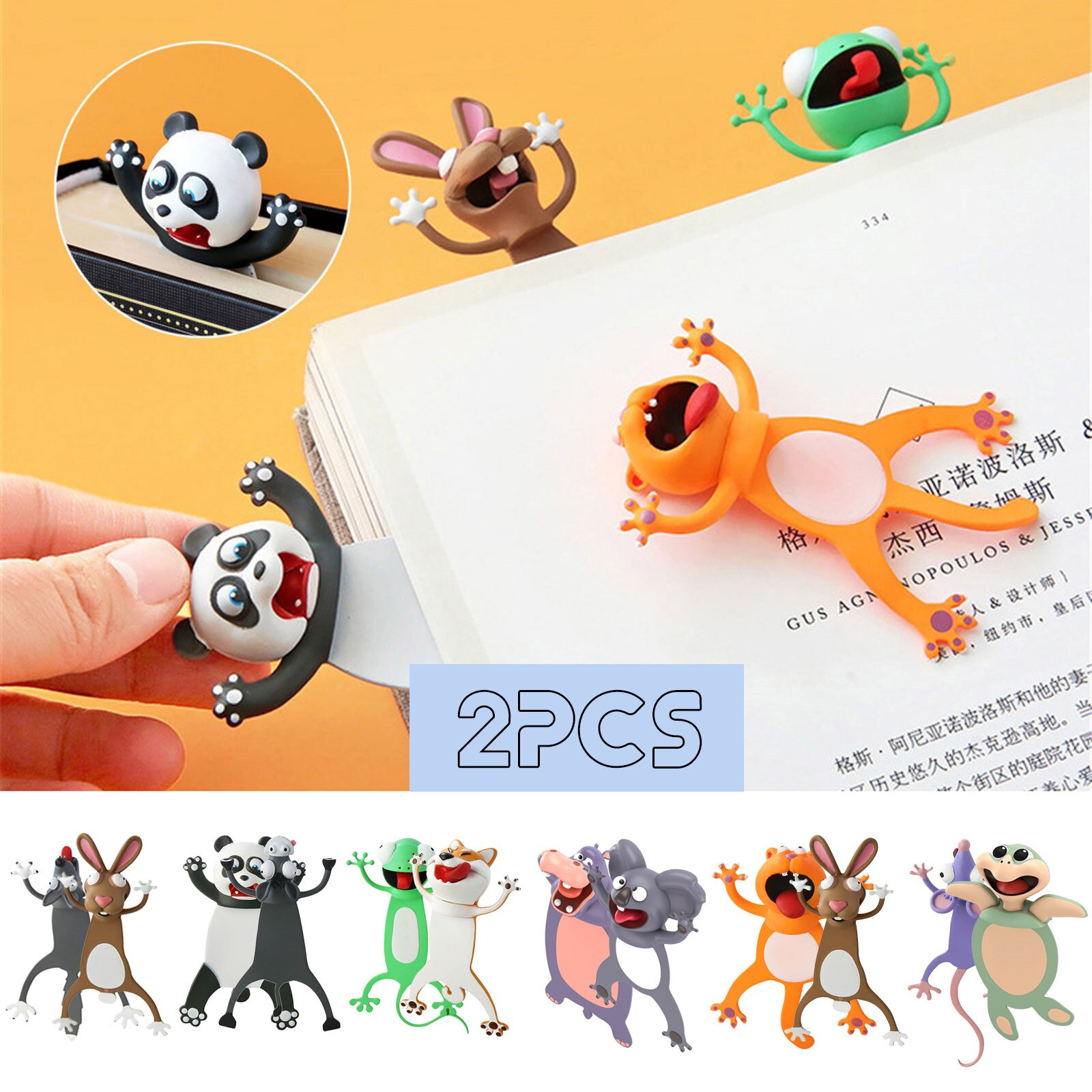 3D Stereo Kawaii Cartoon Lovely Animal Bookmark Wacky Bookmark Student School Stationery Children Bookmark