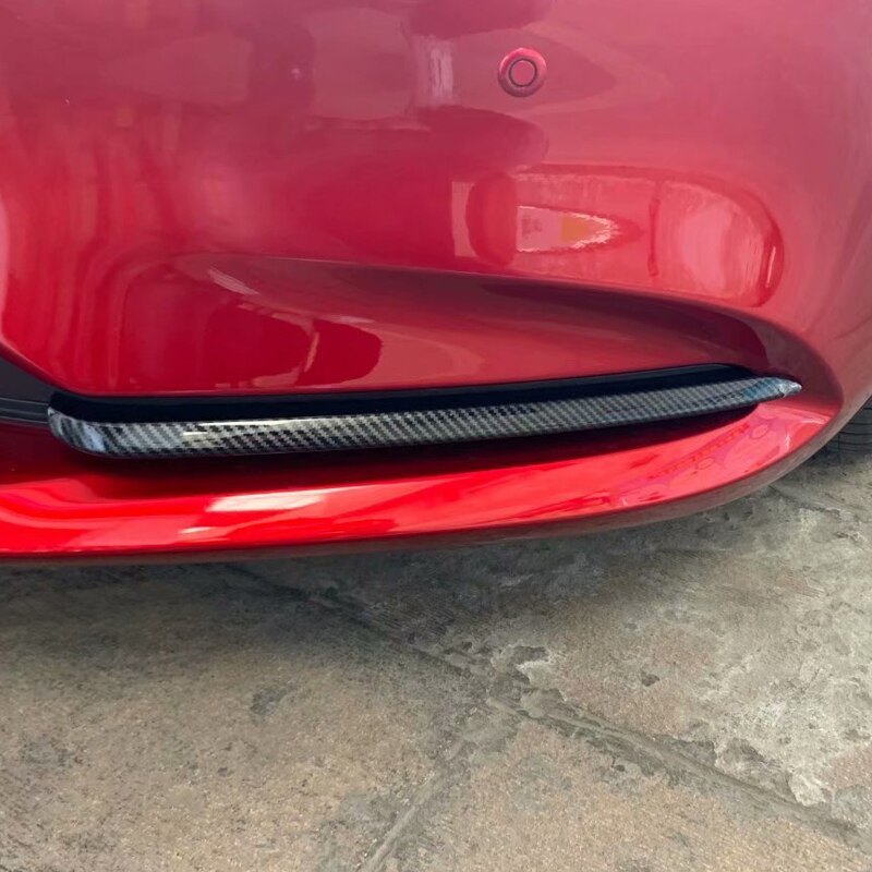 Decoración Para coche 2 uds ABS fibra de carbono frontal antiniebla ceja moldura cubierta para Mazda 6 Atenza