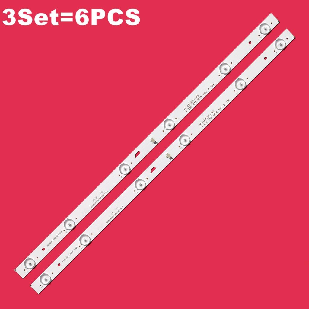 LED backlight strip 6 lamp for INSIGNIA NS-32DR310NA17 TH-32D500C JL.D32061330-004BS-M 318AS 10151A 4C-LB320T-JF4 LED-32B750: 3set