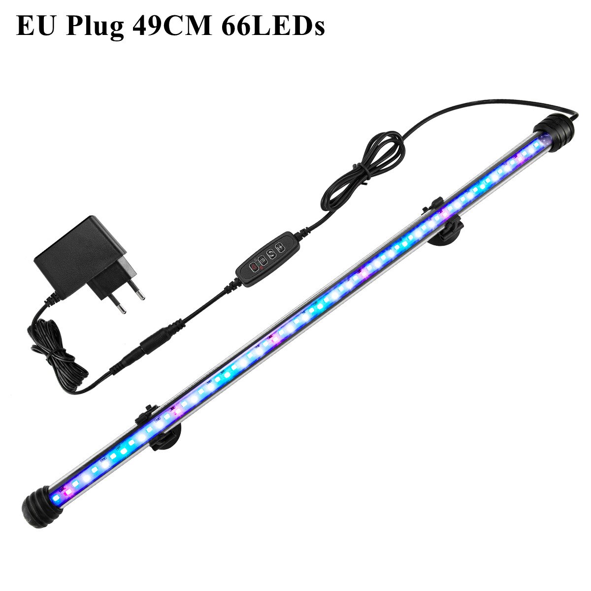 DOCEAN Aquarium Licht Tauch LED Aquarium Lampe 19/29/39/49CM EU Stecker Wasserdicht mit Timer Dimmbare 3 Farbe Modi Beleuchtung: EU Stecker 49CM 66LEDs