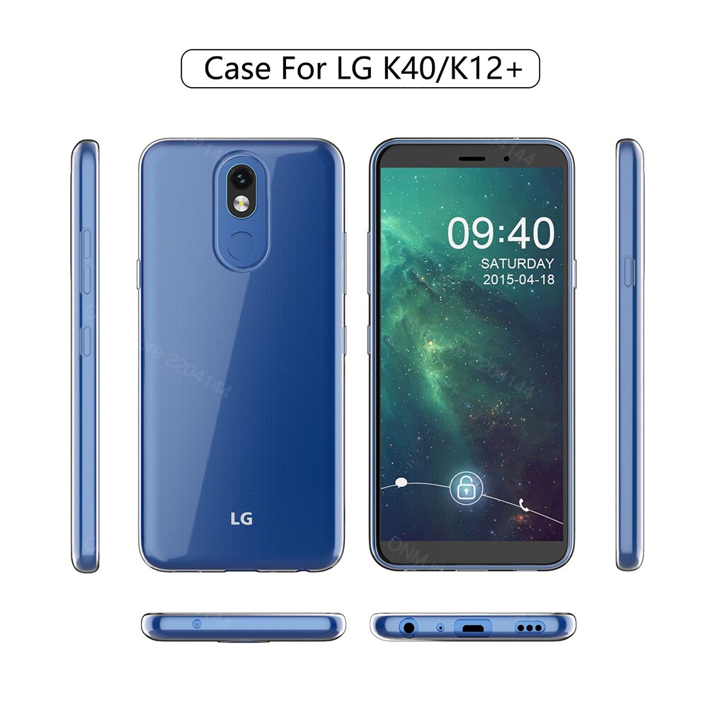 per Il caso di LG K40 TPU silicone Trasparente Montato Cassa Molle Del Respingente per LG K12 Più X4 Trasparente Della Copertura Posteriore