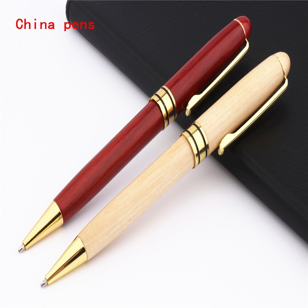 Luxury Red Wooden stationery students Business office Medium Nib Ballpoint Pen
