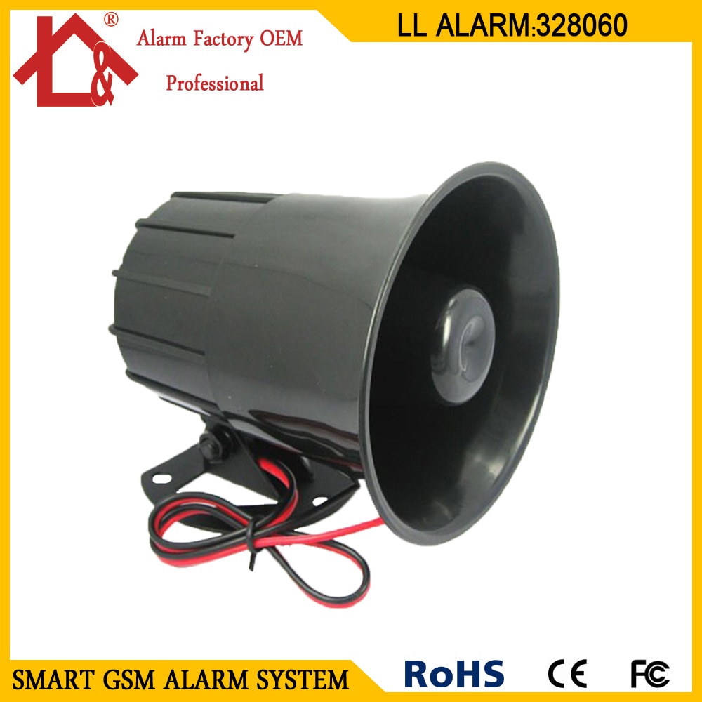 DC 12V Wired Loud Alarm Siren Horn Outdoor with Bracket for Home Security Protection System alarm systems security home