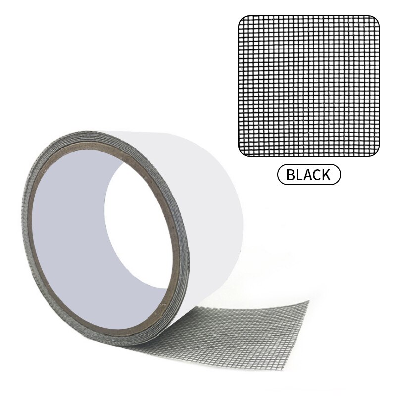 Window Repair Tape Window Screening Repair Sticker Anti-Insect Fly Bug Door Mosquito Screen Net Repair Tape Patch Adhesive Tape: 50mmx2M black