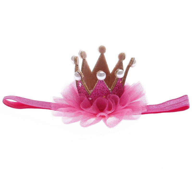 Accessoires de cheveux en dentelle pour bébés filles, couronne florale, perle pour -né, d&#39;anniversaire pour enfants: 4meihong