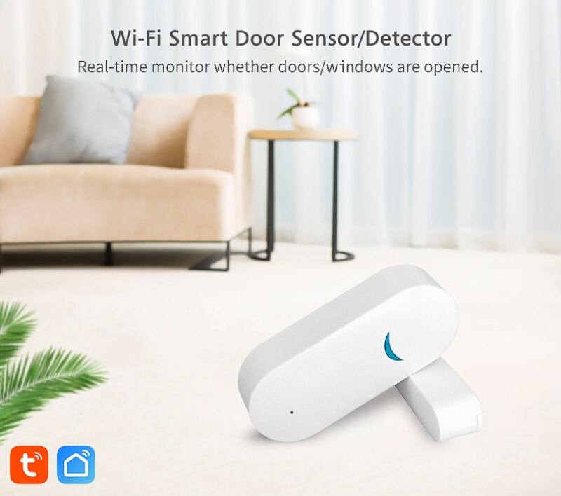 Tuya WiFi Door Sensor Smart Door Open/Closed Detectors Wifi Window Sensor Work With Alexa Google Home Smart Life App