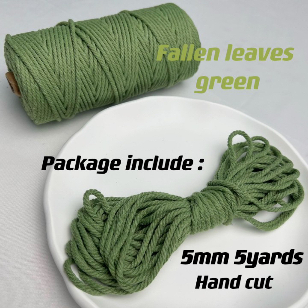 5mm Katoen Macrame Koord Gekleurde Touw Draad Macrame Materialen DIY Ambachten Gehaakte String voor Kerst Bruiloft Woondecoratie