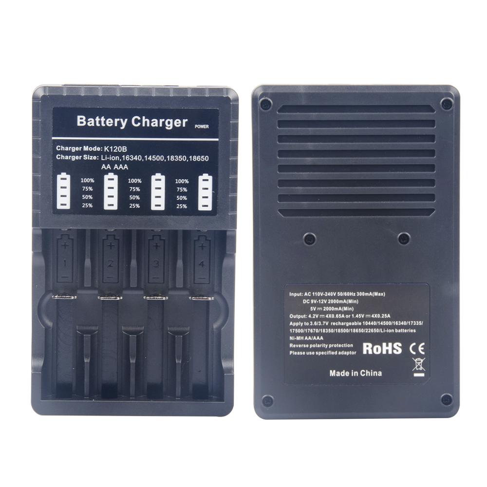 16pcs Rechargeable 3.7V Li-ion 16340 Batteries CR123A Battery For LED Flashlight + Charger For 16340 CR123A 14500 18650 Battery