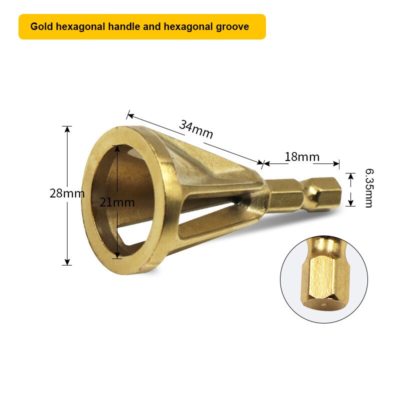 Ontbramen Externe Afschuining Tool Roestvrij Staal Verwijderen Burr Gereedschap Voor Metalen Boren Tool: Gold type2