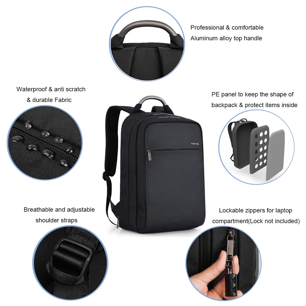 Anti theft Expandable Laptop Men Backpack Male Schoolbag Locked Female Travel Business Backpacks Women RFID Blocking College Bag