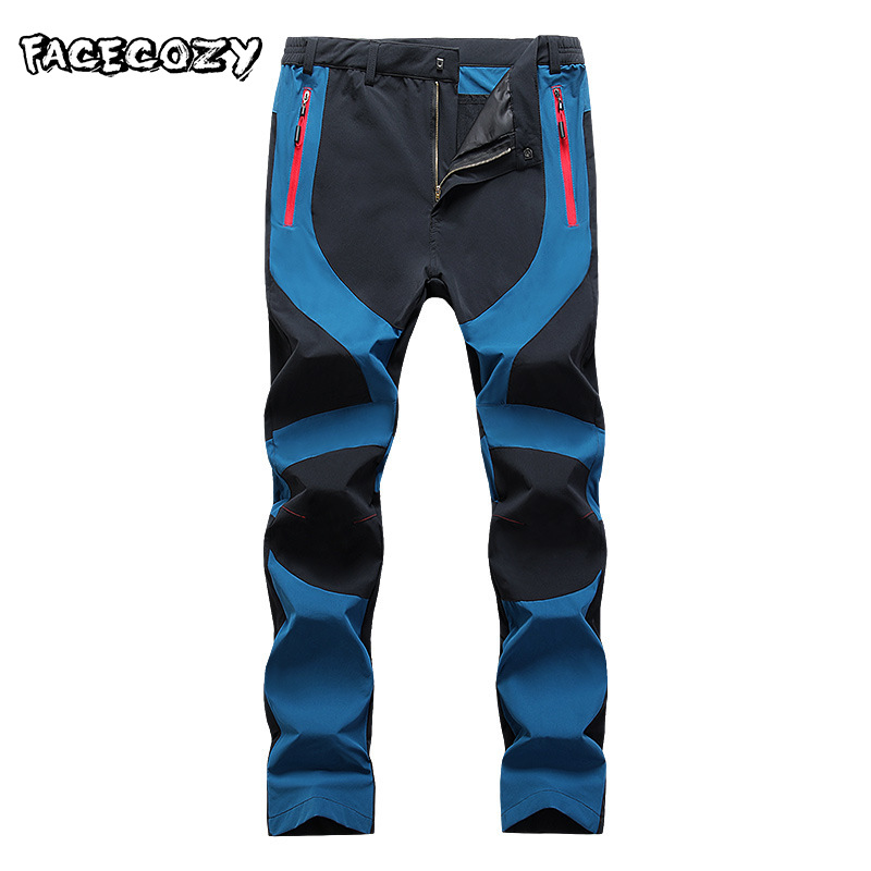 Facecozy Men's Outdoor Trekking Pants Quick Dry Hiking Camping Fishing Climbing Elastic Sports Trousers Male Waterproof Pants