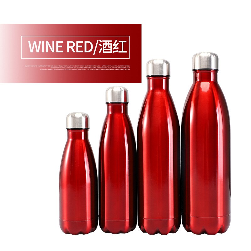 500Ml Dubbele Wand 304 Stainles Staal Water Fles Thermosfles Houden Warme En Koude Geïsoleerde Thermoskan Voor Sport: Rood