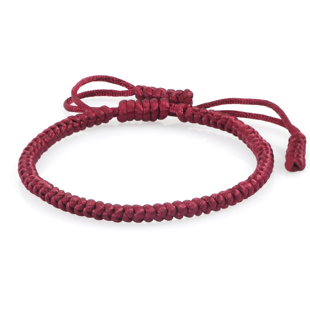 Männer Armband Handarbeit Gewebt Gewinde Geflochtene Armbänder Armreifen Einfache Glück Wrap Seil Frauen Armband Charme Schmuck: Claret