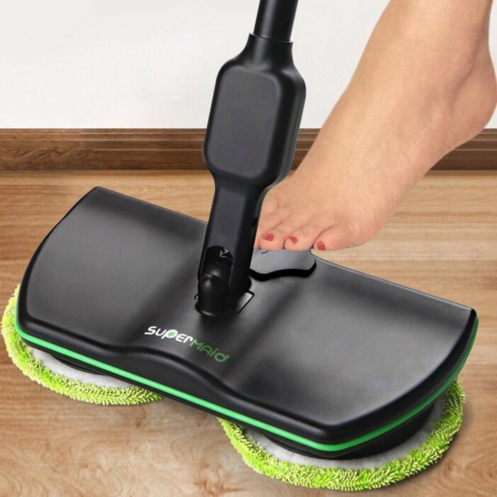 Household Wireless Electric Hand Push Sweeper Microfiber Automatic Mop Machine Rechargeable Pad Home Floor Clean Tool