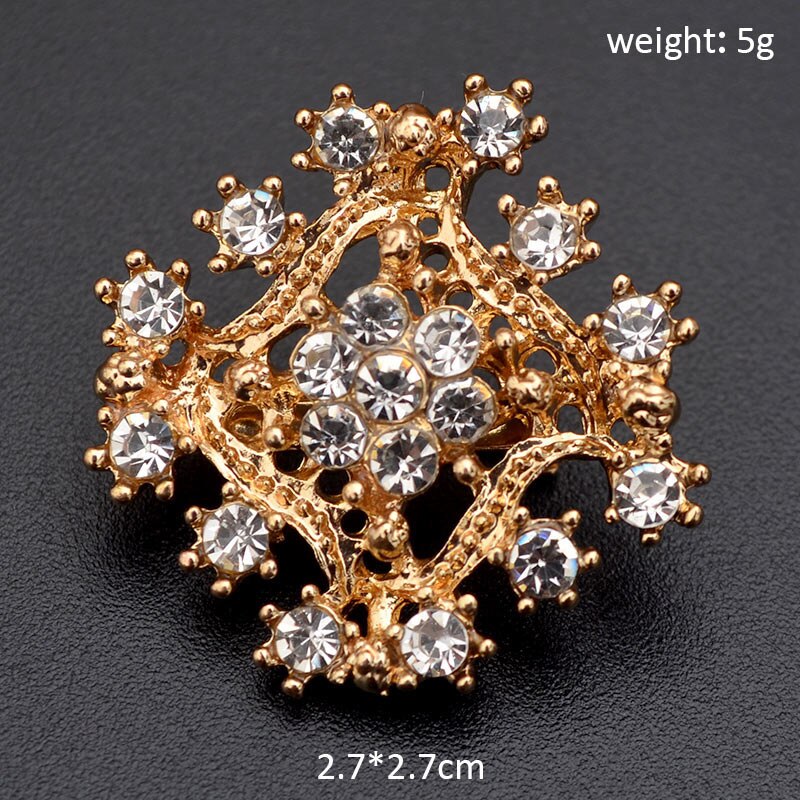 Broche Pin 25 Kleuren Vintage Kleurrijke Crystal Gold Bloemen Rhinestone Broche Pin Badge Diy Strass Accessoires Party Bruiloft: 21