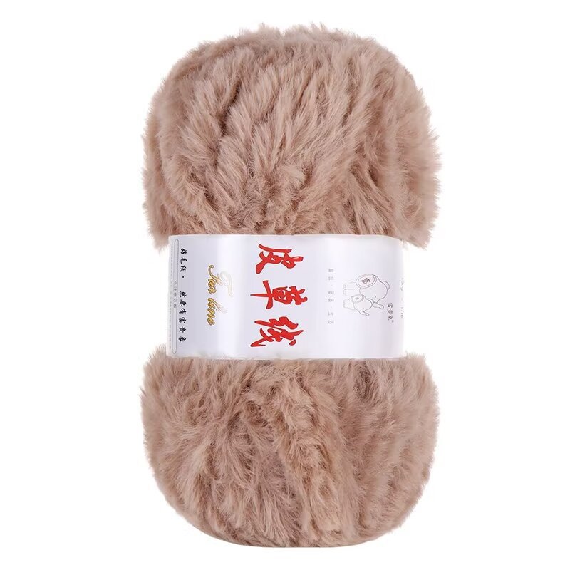 1Pc 100g Super Chunky Bont Garen voor hand breien pluizig zacht warm Gehaakte lijn om trui jas Sjaal Hoed lange pluche draden: Ivoor