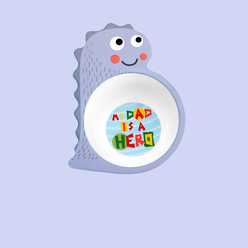 Stevige babyvoedingskom eco bamboe servies antislip servies voor het voeden van baby's borden cartoon kinderen bamboe bord: Dinosaurus