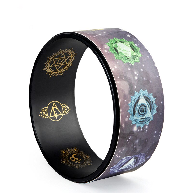 Lotus PU Yoga Wheel Workout Equipments Pilates Yoga Wheel Yoga Circles Gym Workout Back Training Tool For Bodybuilding Fitness: black