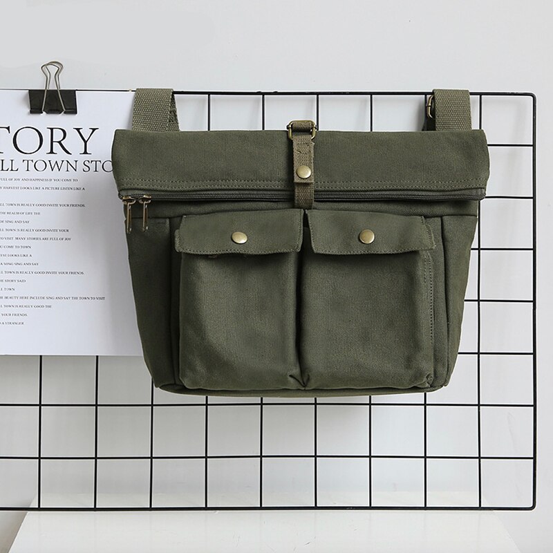 Stijlmerk heren enkele schoudertas effen kleur canvas heren messenger bag koreaanse stijl heren vrijetijdstas