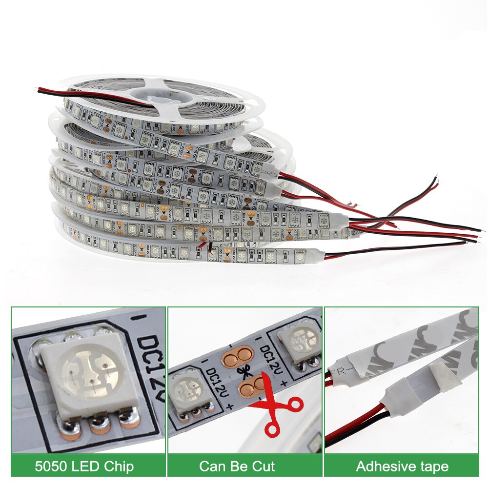 Plant Grow Light Strip Full Spectrum Phytolamp 5m LED Strip Lamp for Plants Flowers Dimmable Phyto Tape for Greenhouse Grow Tent