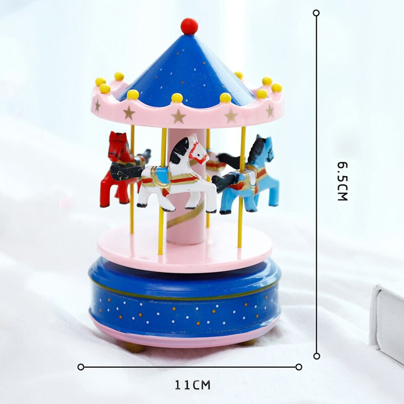 Romantic Carousel Horse Music Box Toy Artistic Wooden Carousel Music Boxes SMD66