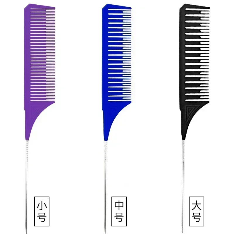 3 Pack Hair Styling Comb Tail Comb Set Dyeing Partition Highlight Braid Cutting Comb Tip Tail Hair Accessories Combs: PURPLE