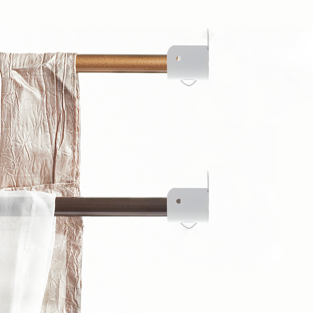 Soporte de barra de armario blanco, soporte ajustable para cortina de ducha, soportes de montaje en pared, Hardware para mejorar el hogar, soporte de barra de armario, 6 uds.