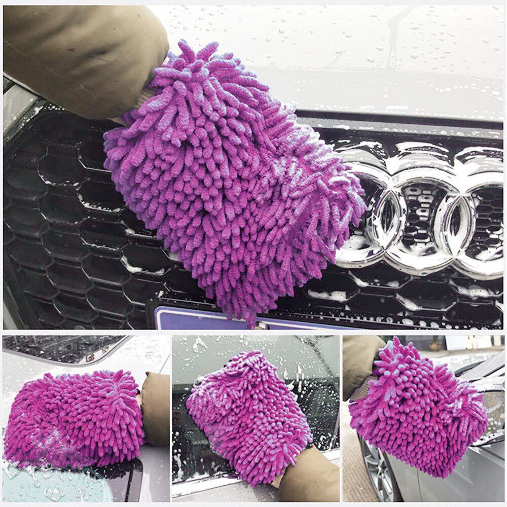 Manopla para lavado de coches YUNPICAR, tamaño grande, manopla de microfibra para lavar de doble cara/felpilla de alta densidad, sin arañazos, guante para lavado de coche