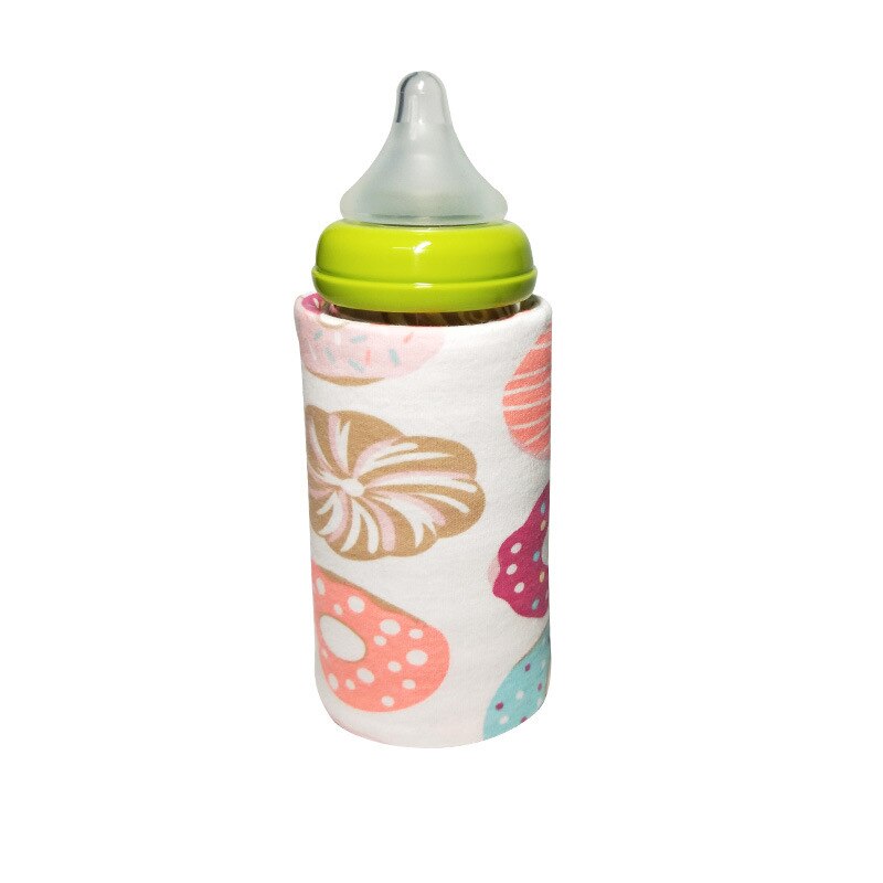 Portablet venta botella calentador viaje bebé niños dibujos animados leche Agua USB cubierta manga bolsa infantil película de calentamiento: Amarillo