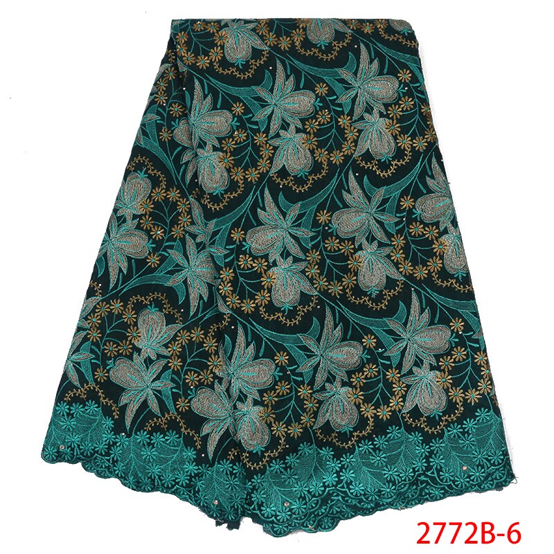 Swiss Voile Laces Nigerian Lace Fabric African Kano Cotton Lace for Women KS2772B-1