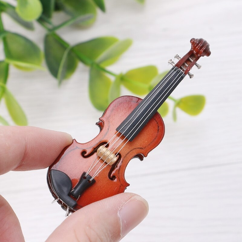 Miniature De Violon 1/12 - Instrument De Musique Pour Maison De Poupée - Bois