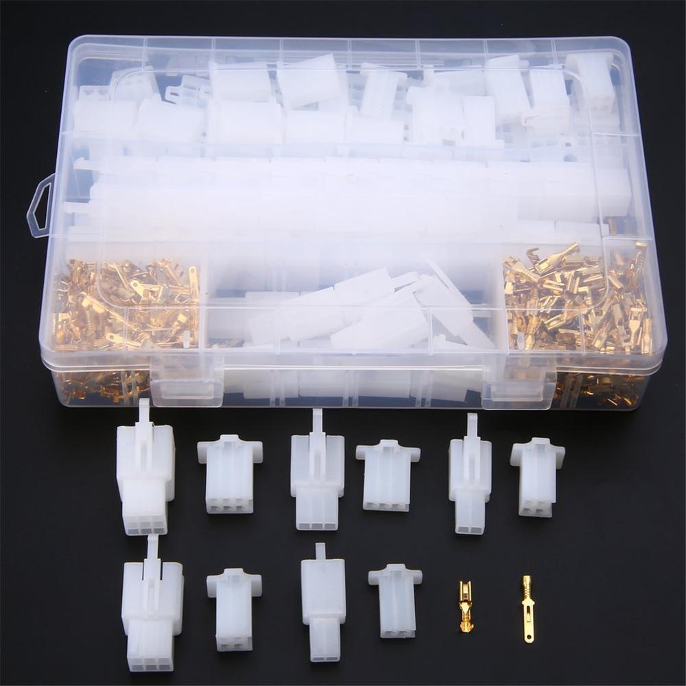 580 Uds 2,8mm 2/3/4/6/9 pin motocicleta automotriz terminal de cable eléctrico macho hembra conector de cable Kits