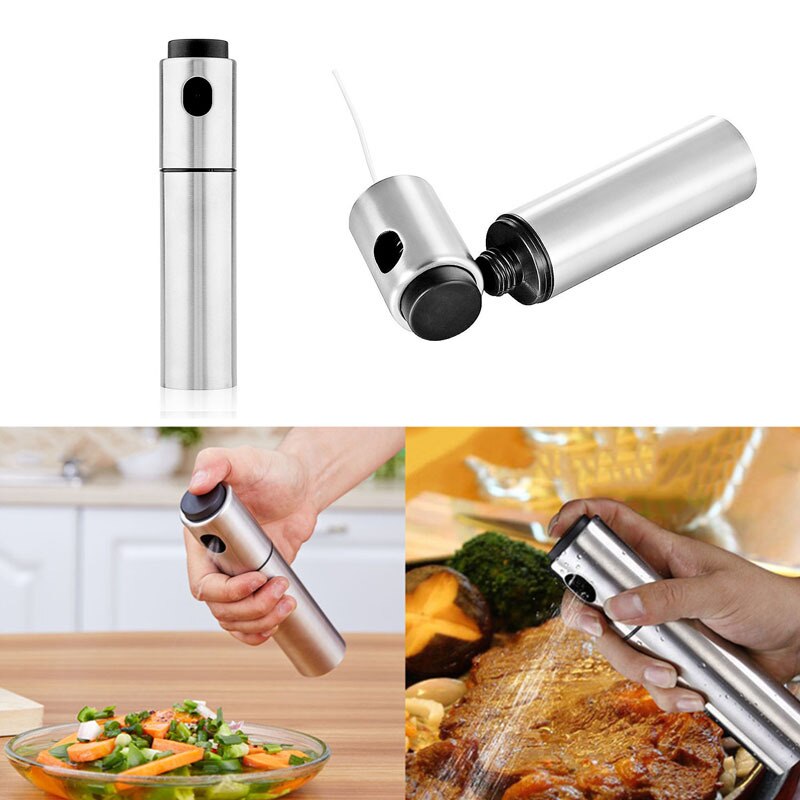 Spray Type Olie Fles Azijn Cruet Rvs Olie Verstuiver Barbecue Keuken Olie Verstuiver