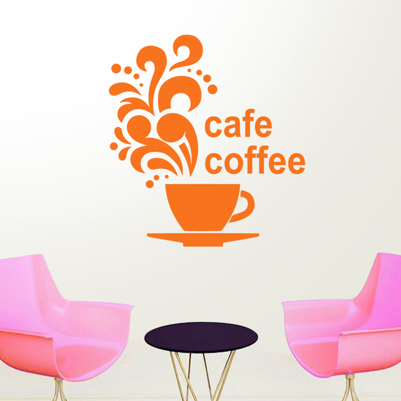 Coffee Shop Sticker Bean Milk tea Decal Cafe Cup Vinyl Art Wall Decals Decor Mural Decoration Break Coffee Glass Decals CAFE1007