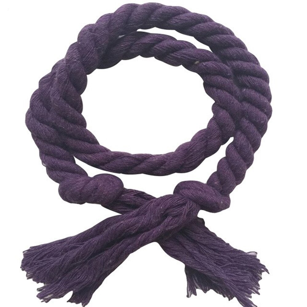 Rideau en corde de chanvre tissé à la main | Paire de rideaux à nouer décoratifs à tirettes, support de corde en chanvre tissé à la main, accessoires de rideau à boucle: VIOLET