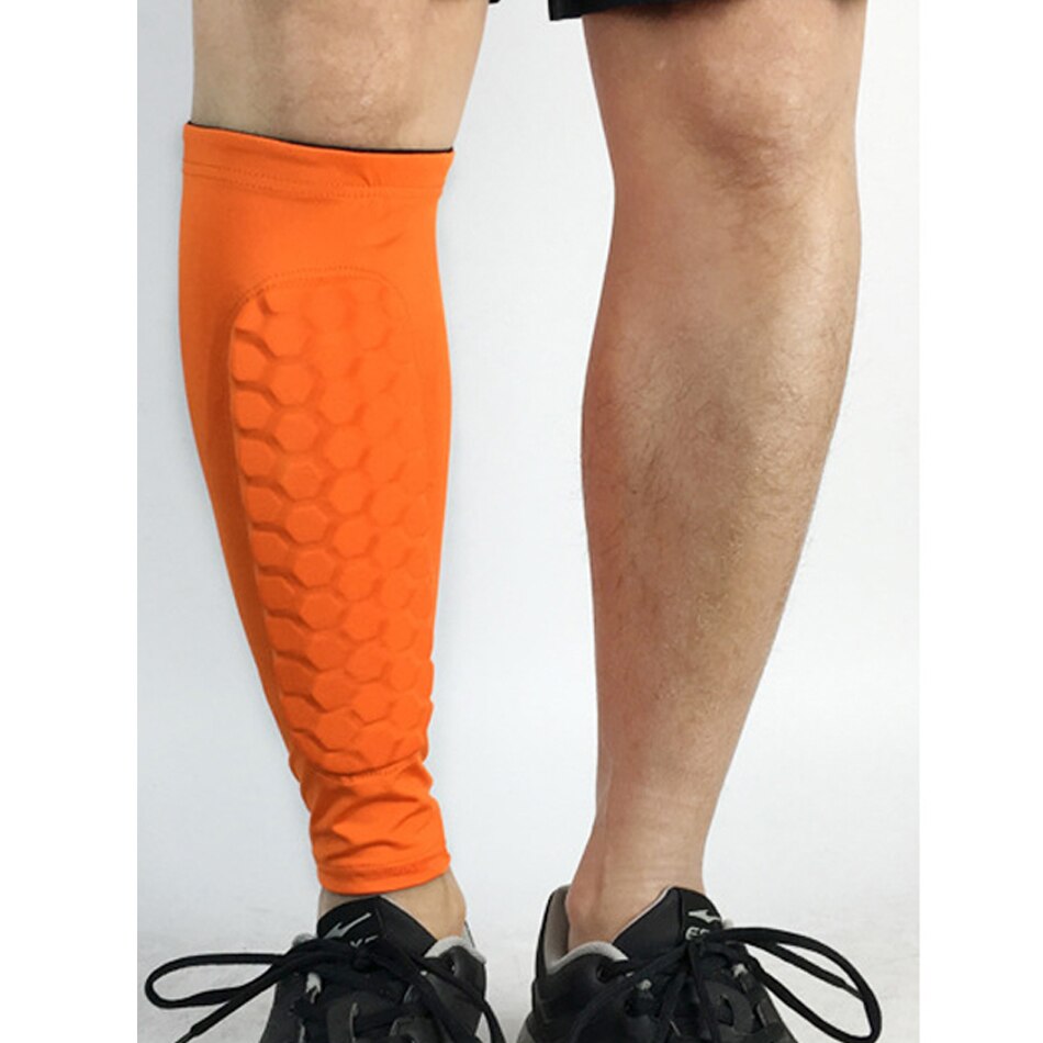 1 PC Professional sport piłka nożna Shields Soccer Legging Shinguards Honeycomb dezynfekcja: 1 Piece Orange / M