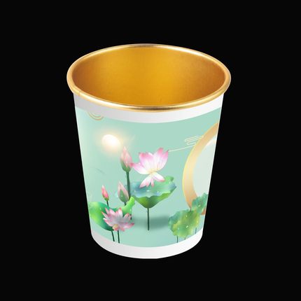 Taza de papel de aluminio dorado de 50 piezas para uso doméstico y comercial, vaso desechable de alta gama, vaso grueso para agua, té, café, leche y: 50pcs 6