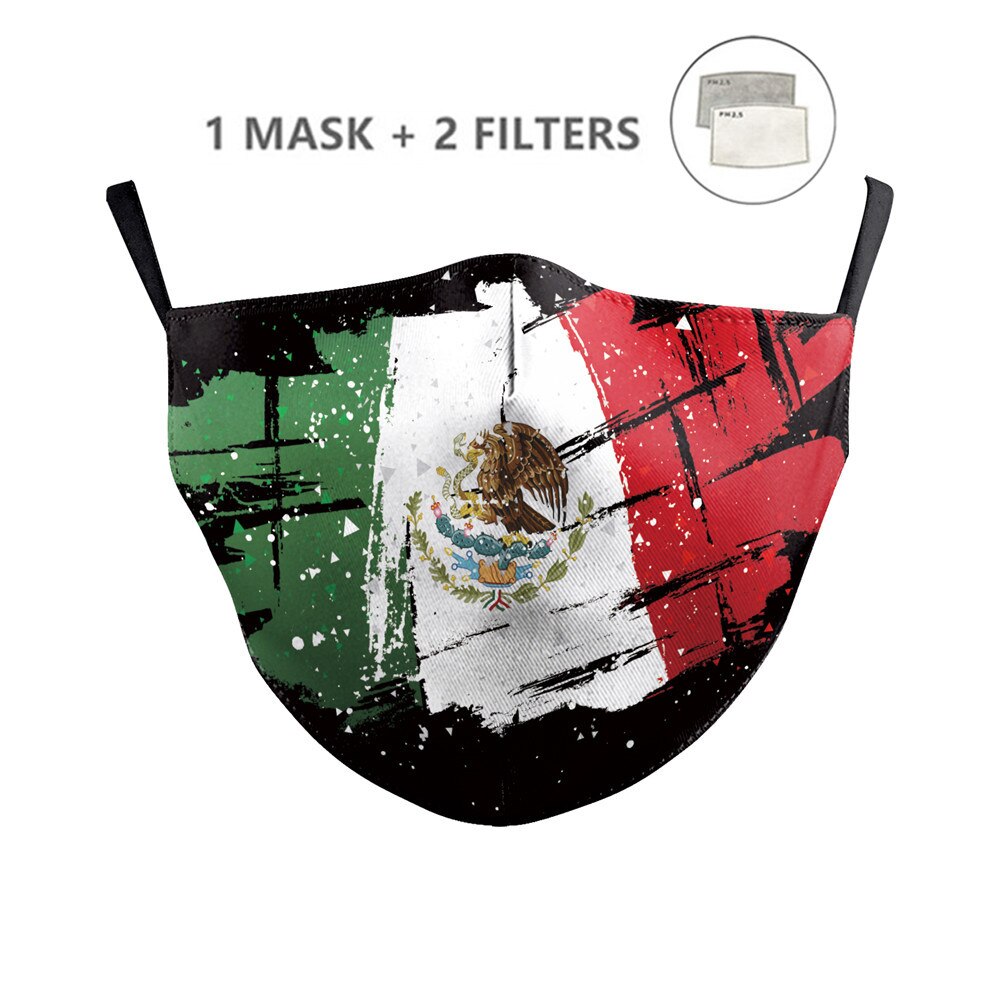 Masque buccal avec filtre drapeau d&#39;italie, réutilisable, ajustable, PM2.5, anti-poussière, protection en tissu lavable: 129