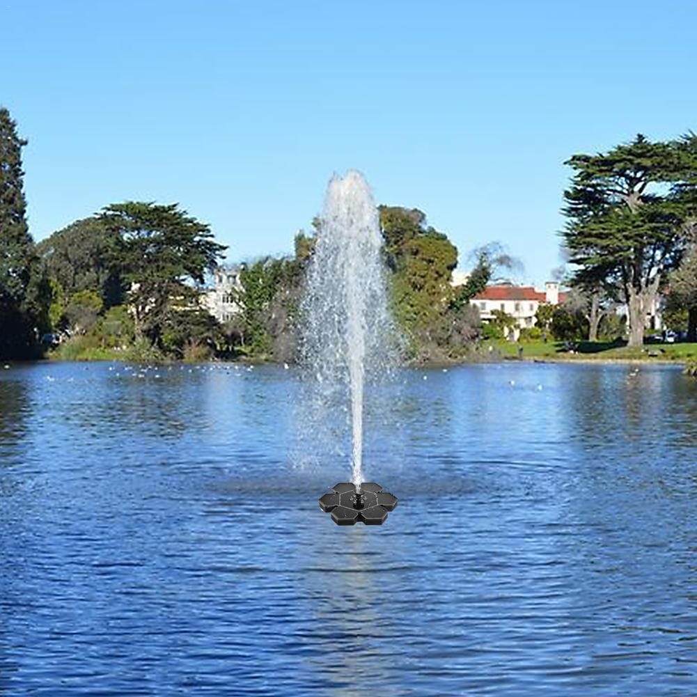 Snowflake Solar Water Fountain Power Garden Pond Decor Floating Fountain Freestanding Submersible Solar Panel Water Pump Kit