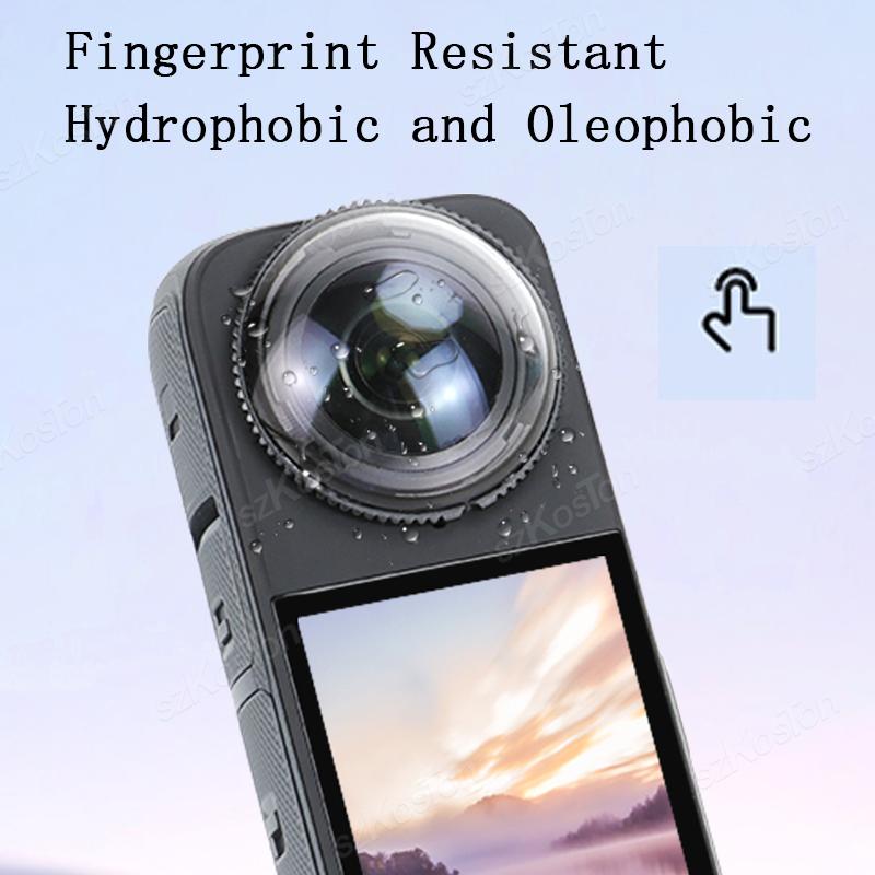 NEEWER Protection pour objectif X4 accessoires compatibles avec Insta360 X4 Action Camera, 2 pièces pour Insta 360 x4, protecteurs d'objectif en verre trempé HD 10H amovibles avec chiffon de nettoyage