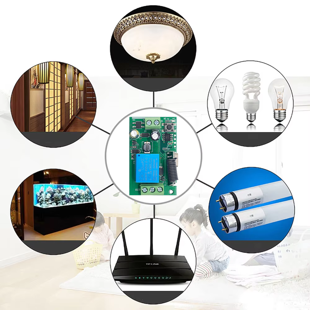 433MHz suchy przełącznik kontaktowy pilot 10A 1CH AC110V 220V moduł przekaźnika odbiornik nadajniki pilot do silnika oświetlenia