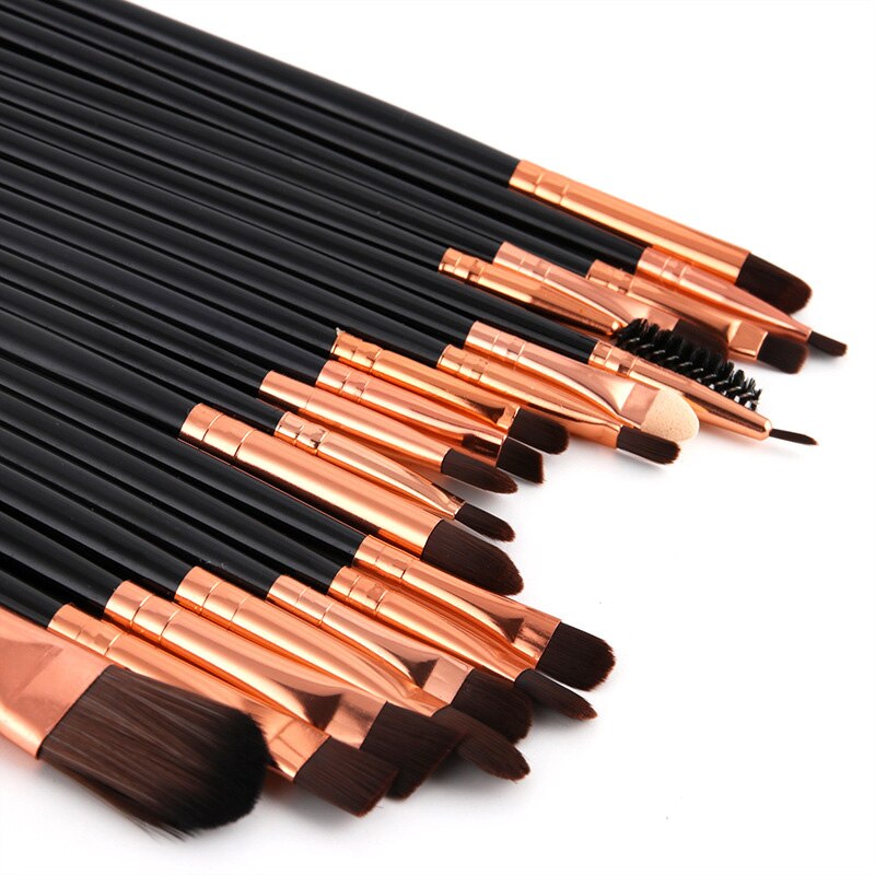 Makeup børster sæt 1-20 stk/parti øjenskygge blendende eyeliner øjenvipper øjenbryn make up børster bløde øjenskygge børster: T -20 stk
