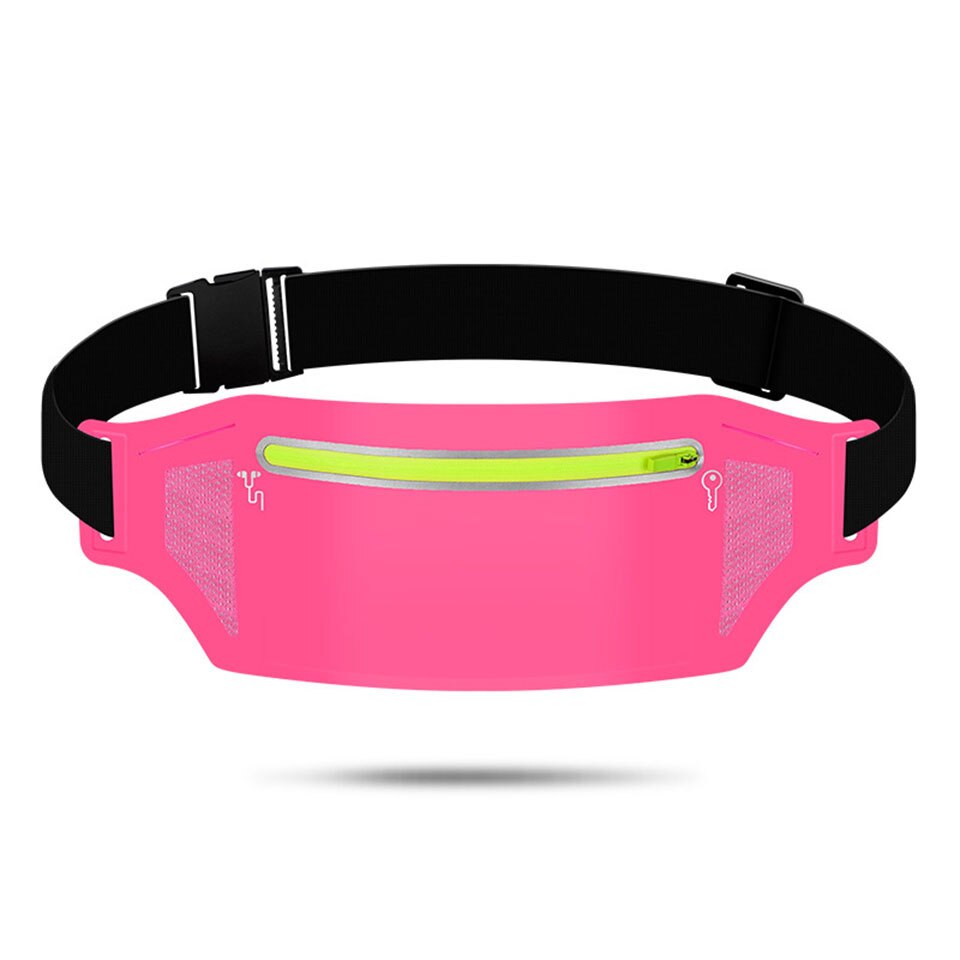 Trail Running Bag Waterproof Running Waist Bag Reflective Fanny Pack Men Women Jogging Marathon Belt bag Gym Fitness Bag: Type A Pink