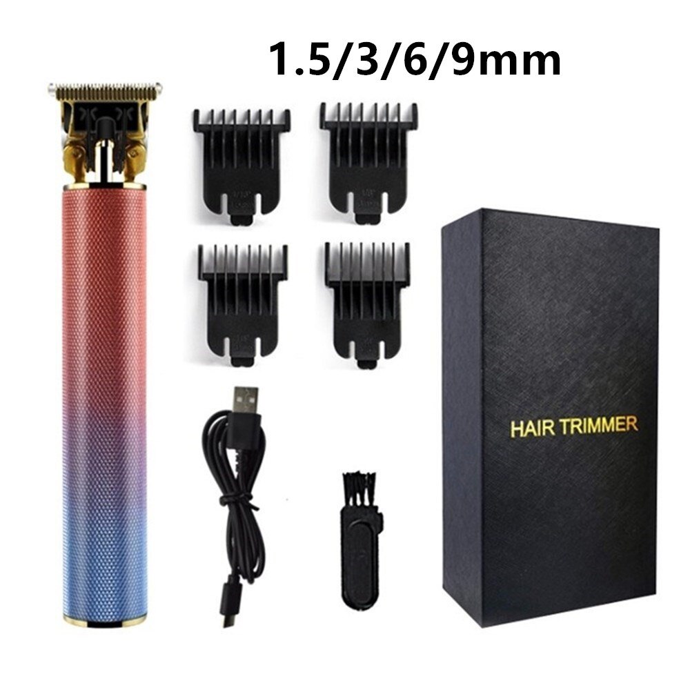 Cordless T blade Hair Trimmer Zero Barber Men Hair Clippers 1500mAh Beard Shaver Haircut Salon Electric USB Rechargeable Razor: 110423