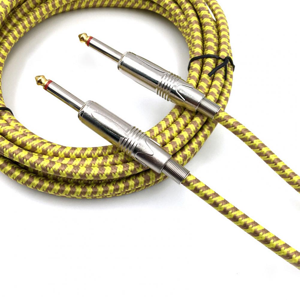 3/5/10M Guitar Cable Cord Bass Instrument Guitar Connecting Braided Tweed Lead Cable Guitar Noise Reduction Braided Tweed Line