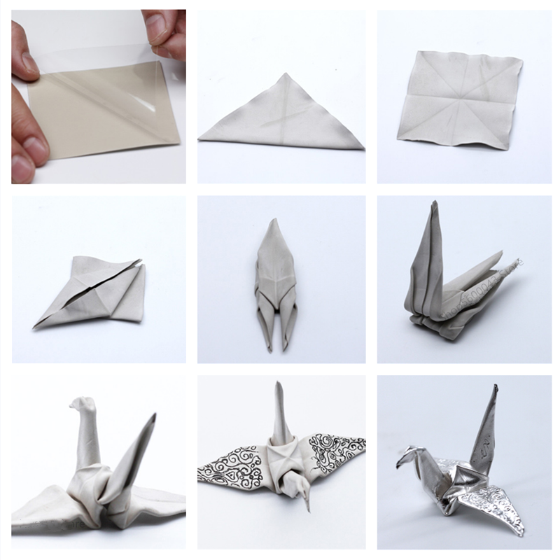 Arcilla de plata de arte, papel de plata de ley 999, de joyería de plata artesanal hecho a mano, tipo de papel plegable de plata suave