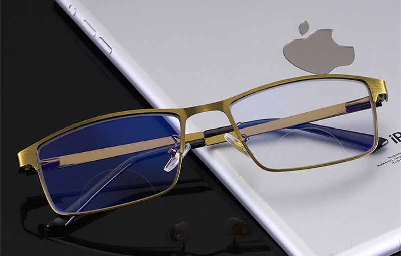 Business High-end Bifocal Photochromic Reading Glasses Men Women UV400 Transition Spring Hinge Diopter Presbyopia: +350