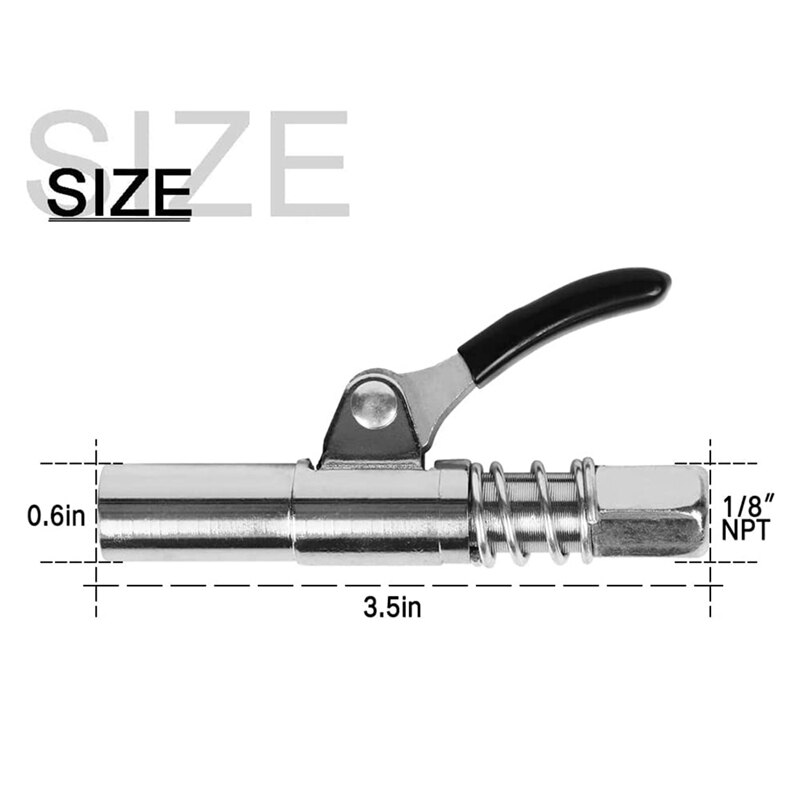 NPTI/8 10000PSI High Pressure Grease Nozzle Grease Coupler Grease Hose Heavy Duty Quick Release Grease Coupler Kit