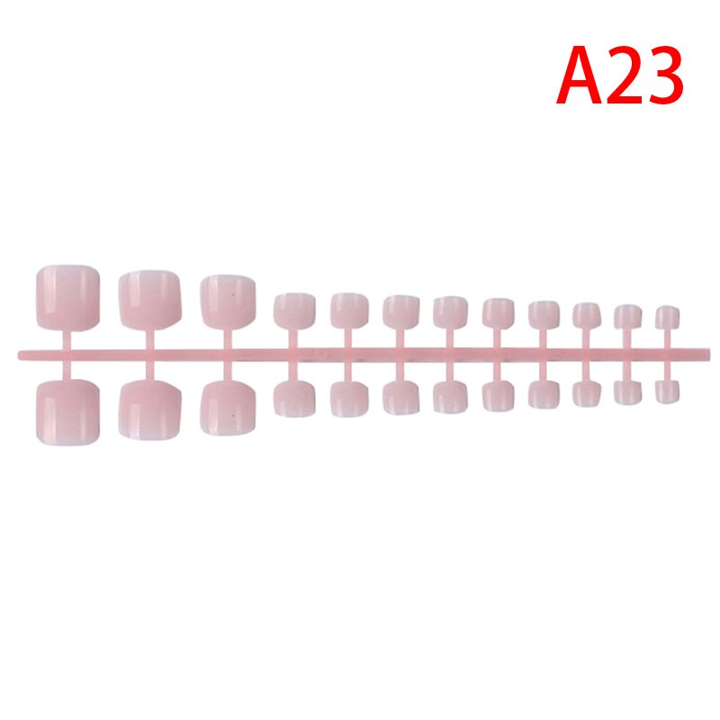 24 stuks kunstmatige snoepnagels garnalenpoeder sticker natuurlijke acryl franse valse teennagels tips kunstdecoratie teennagels valse nagels: 23