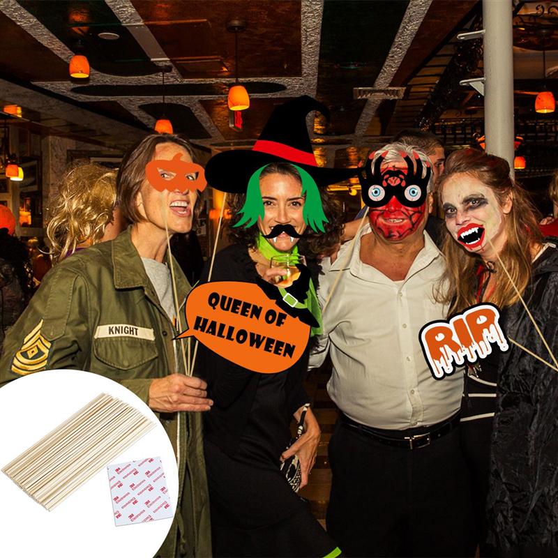 Tinksky 47pcs Halloween Party Photo Booth Props Happy Halloween Pose Sign Kit for Party Decoration